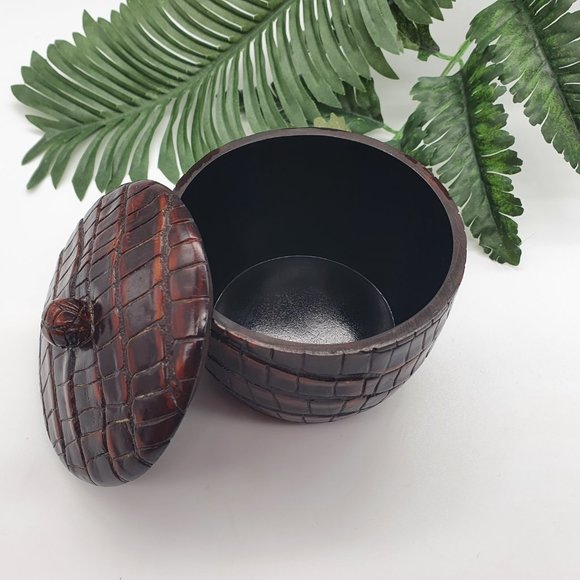 Vintage Mahogany (?) Wooden Trinket Box - Picture 3 of 6